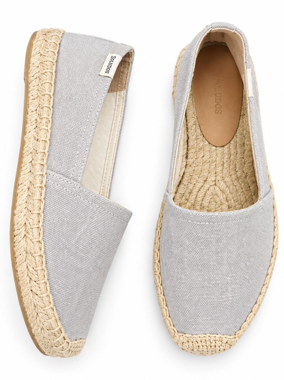 Soludos Size 6 Light Gray Canvas Espadrille Flats